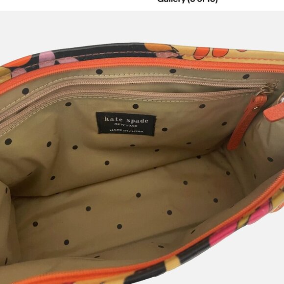 KATE SPADE NEW YORK Cosmetic Travel bag w/ zipper & floral print in bold colorsK - Picture 3 of 12